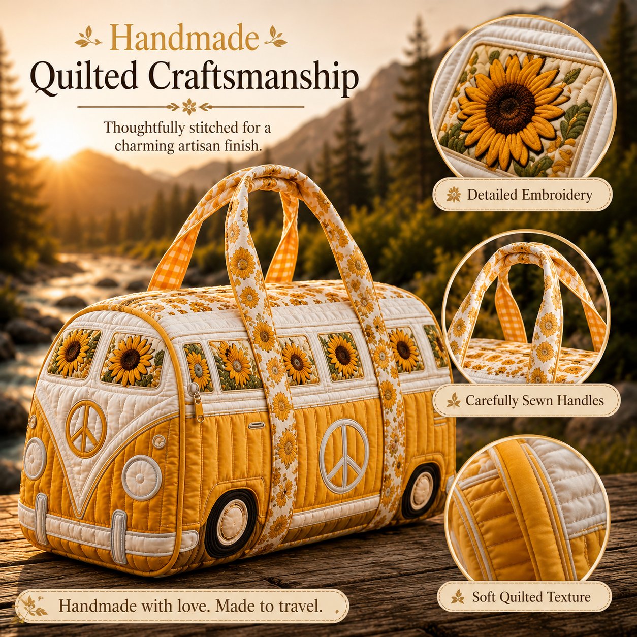 Fashionable Girls & Guys Quilted Boho Travel Tote