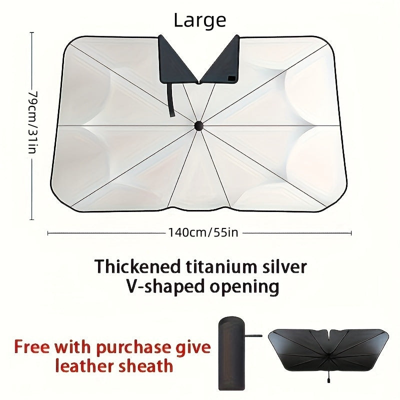 Foldable UV-Blocking Windshield Sun Shade Umbrella