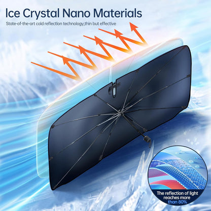 Foldable UV-Blocking Windshield Sun Shade Umbrella
