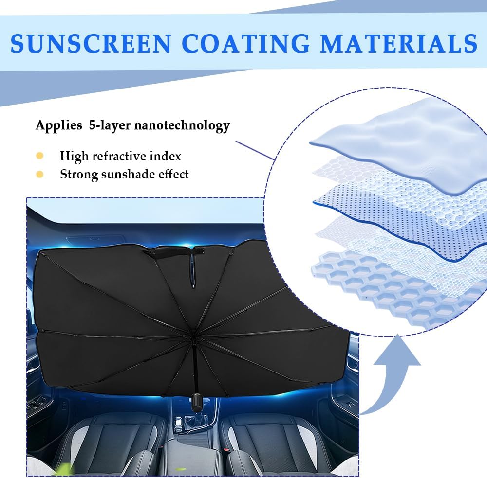 Foldable UV-Blocking Windshield Sun Shade Umbrella