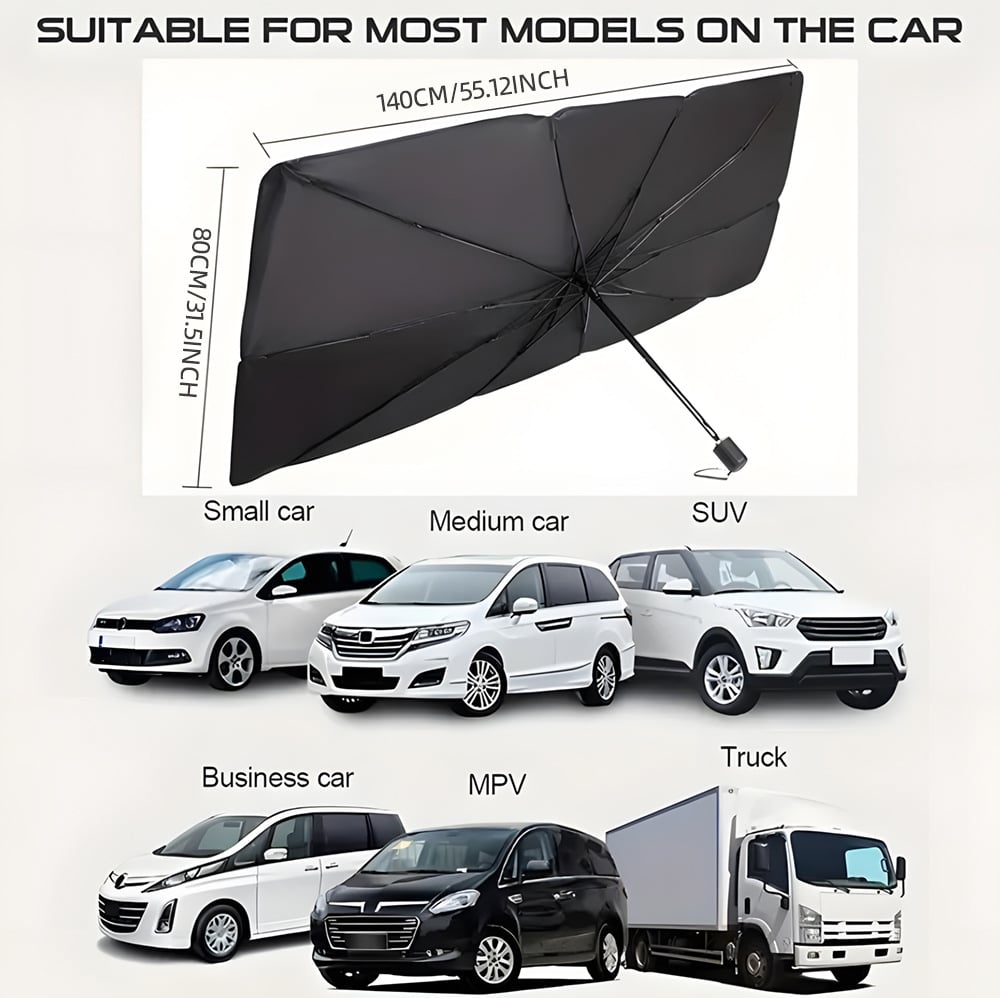 Foldable UV-Blocking Windshield Sun Shade Umbrella