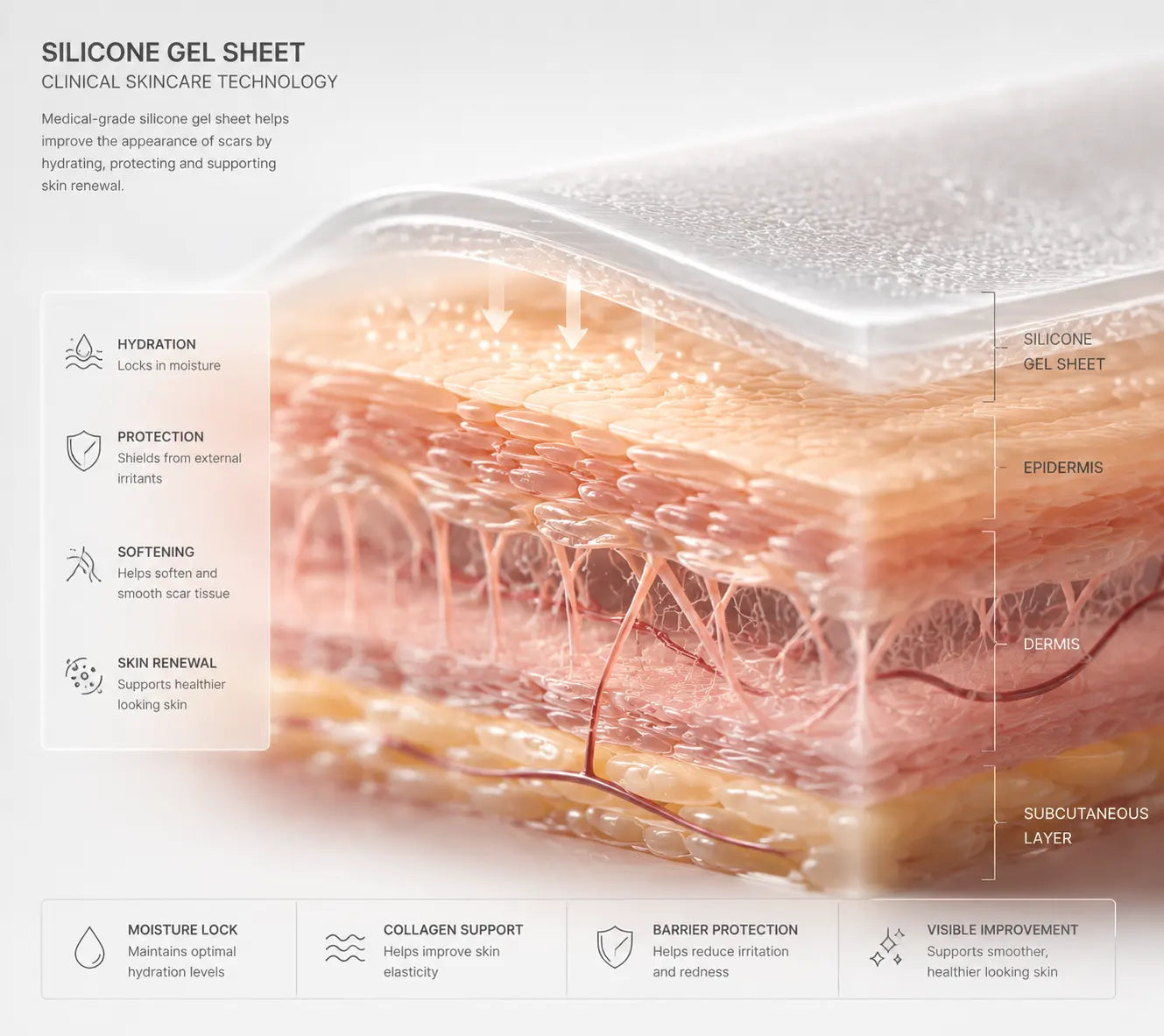Completely upgraded - Silicone Scar Appearance Care Sheets