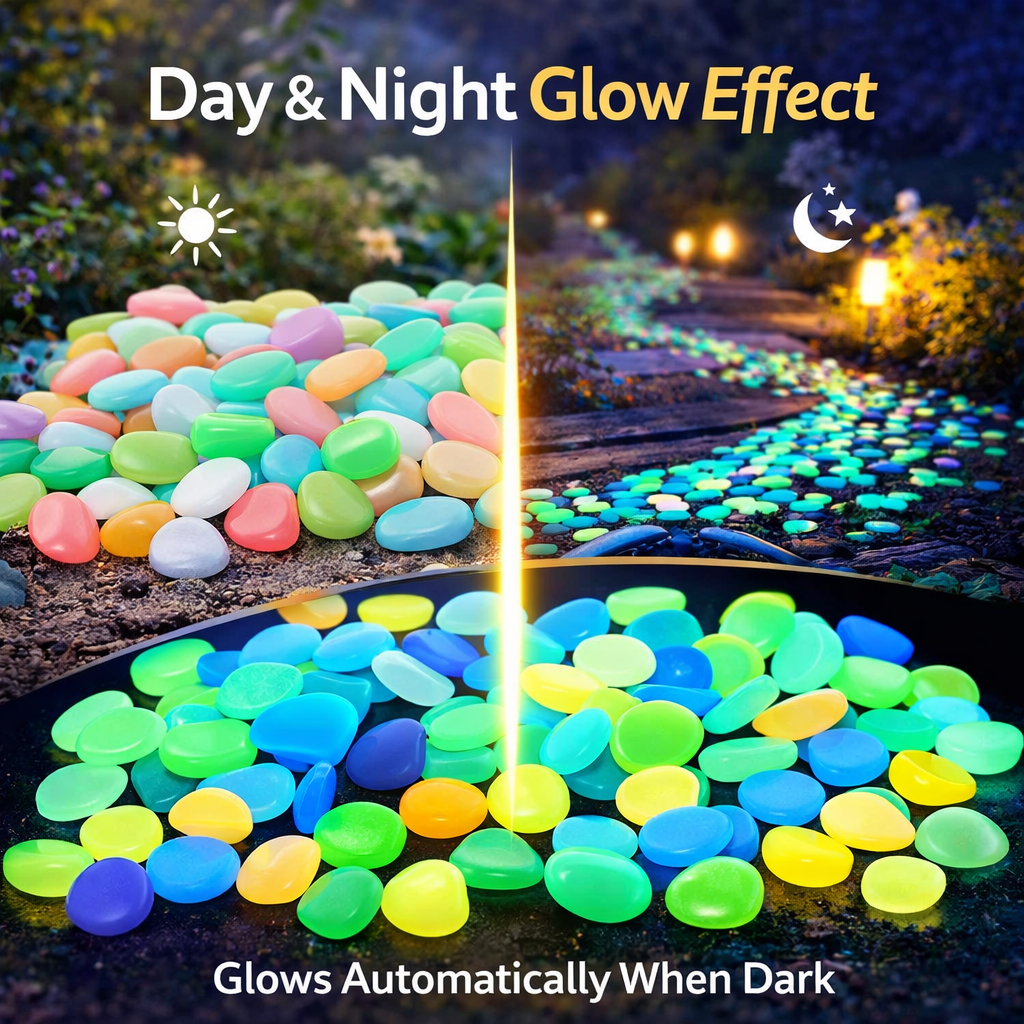 💥LAST DAY SALE 50%OFF💥🌈Colorful Glow-in-the-Dark Garden Stones